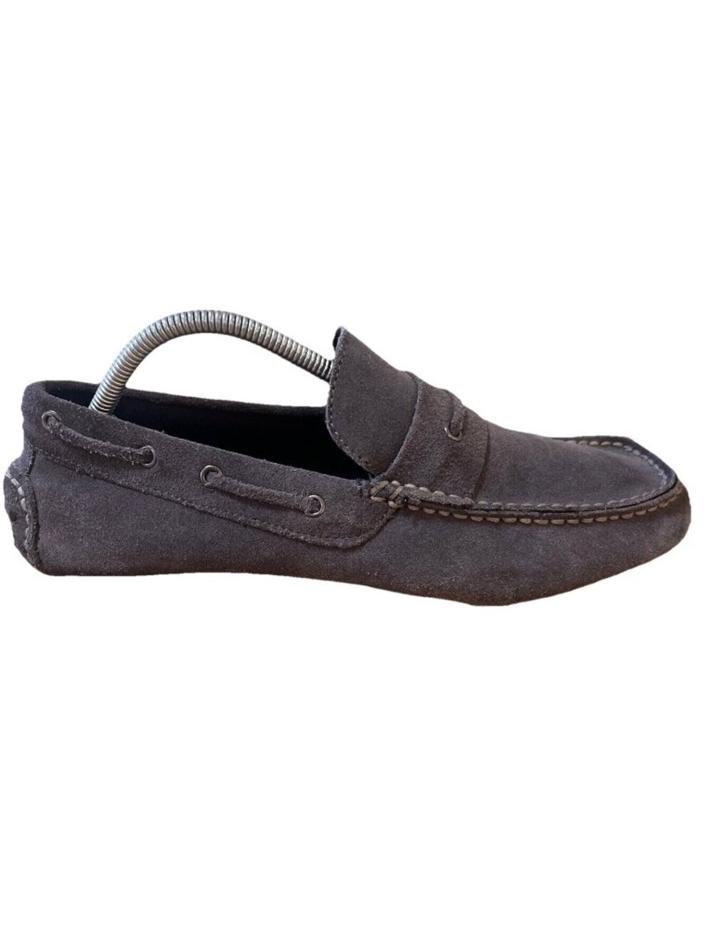 Bedstu Mens Gray Suede Leather Slip On Shoes Sz 9 Driving Moccasins